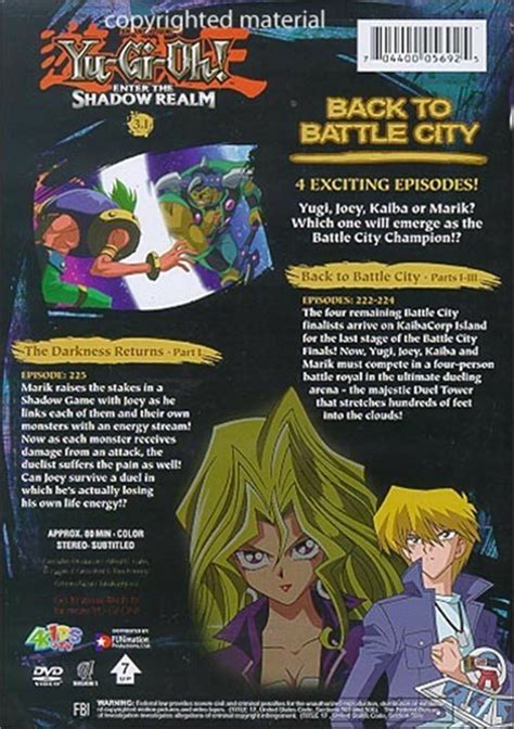 Yu Gi Oh Enter The Shadow Realm Back To Battle City Dvd 1996 Dvd Empire