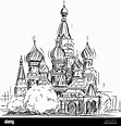 Sketch de dibujos animados de la Catedral de San Basilio, Moscú, Rusia ...