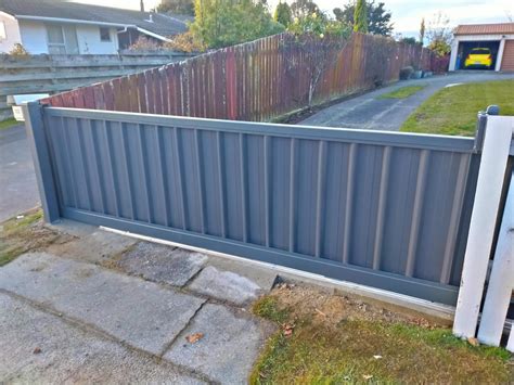 Colour Steel Sliding Gate Grey Friars Strong Fencing Gates And Automation