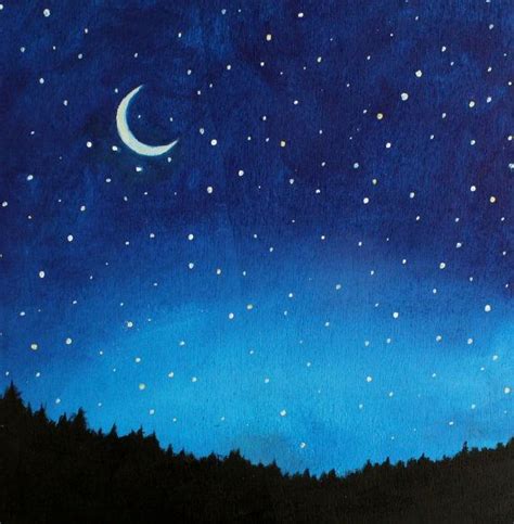 25 Bästa Night Sky Painting Idéerna På Pinterest Akvarellkonst Och
