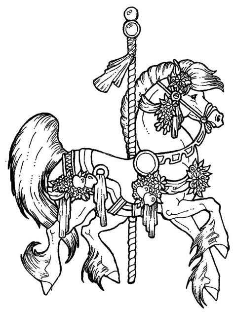 Share your coloring page with friends and family. Floral Carousel Horse Coloring Pages : Best Place to Color