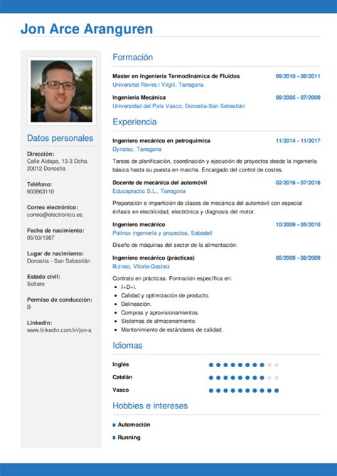 El siguiente es un ejemplo de curriculum vitae (cv) para alguien en la profesión médica. Resume Ejemplos En Espanol | TUTORE.ORG - Master of Documents