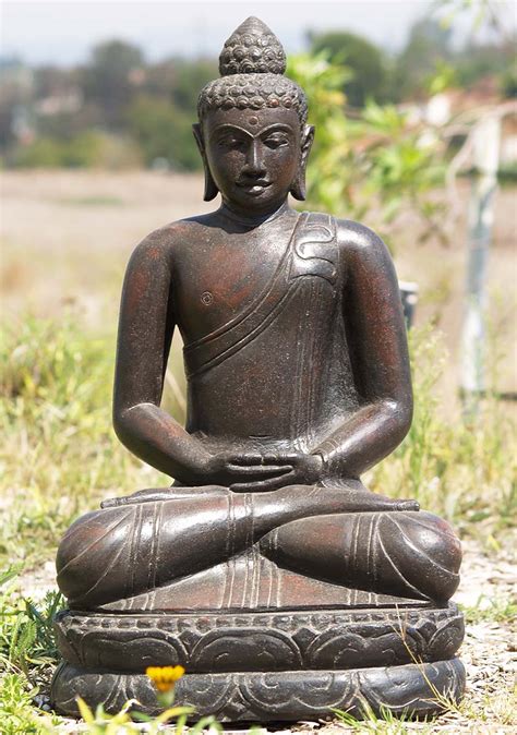 Sold Stone Garden Meditating Buddha Statue 25 85ls162 Hindu Gods