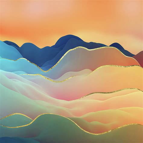 Abstract Mountain Landscape Digital Art Digital Art By Creativemotions