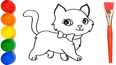 How To Draw A Cat For Kids Learn Drawing And Coloring For Child