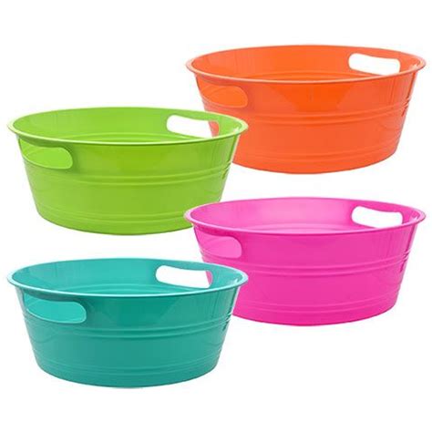 Organizing your kitchen can be daunting if you look at pinterest perfect pictures, but you can have kitchen. Colorful Round Plastic Storage Tubs with Handles, 12.25x4 ...