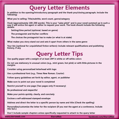 query letter tips xterraweb