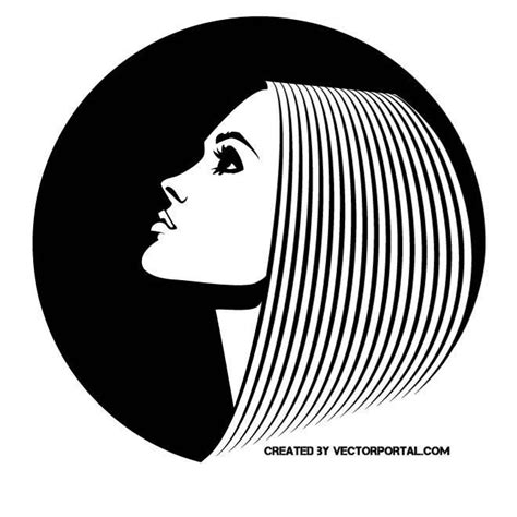 Girl With Straight Hair Hair Logo Design Hair Vector Hair Logo