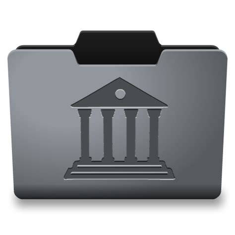 Steel Library Icon Classy Folder Icons