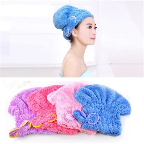 6 Colors Microfiber Solid Quick Dry Hat Hair Turban Women Girls Ladies