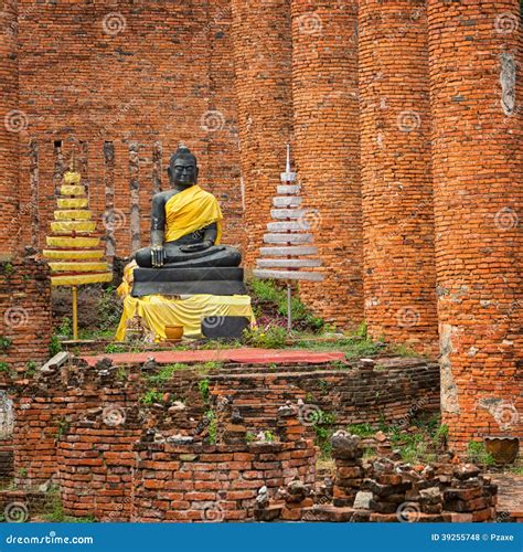 Buddha Statue In Temple Ruin Ayuthaya Thailand Stock Photo Image Of