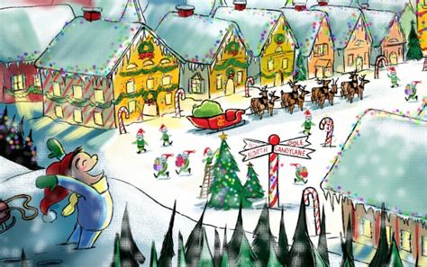 North Pole Cartoon Santas Workshop Cartoon