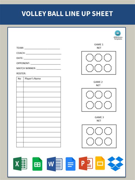 Libreng Volleyball Lineup Sheet