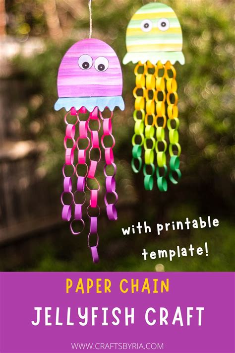 Paper Jellyfish Craft For Kids Printable Jellyfish Template Crafts