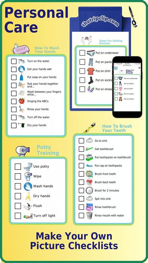 Hygiene Checklists With Pictures Edit Print Go Mobile Behavior