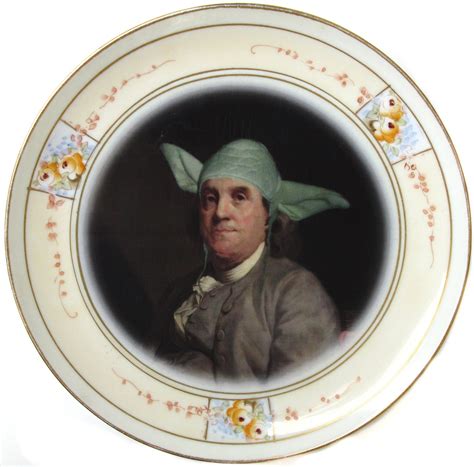 Yodamin Franklin Portrait Plate Altered Antique Plate