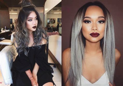 Caramel ombre matches perfectly with black hair. Magnifying Ombre Grey Hair Colors | Pretty-Hairstyles.com