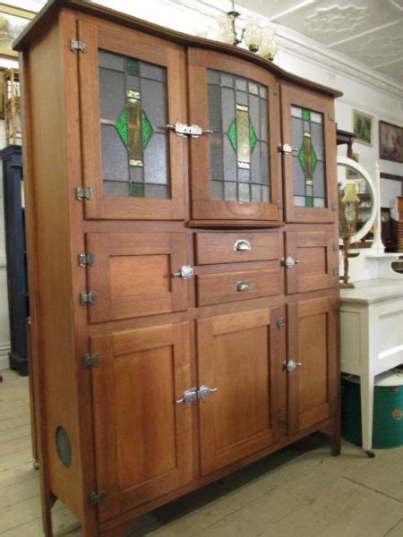 Bust out the antiquing glaze. Antique Leadlight Cupboard Cabinet Kitchen Dresser ...