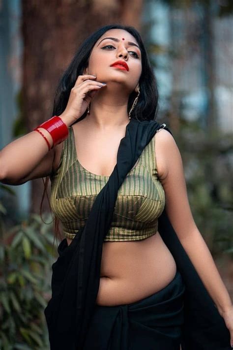 Rupsa Saha Chowdhury In Black Saree Gorgeous Women Beautiful Roses