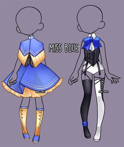 Miss Blue Outfit Adopt Open By Miss Trinity On Deviantart Drawing
