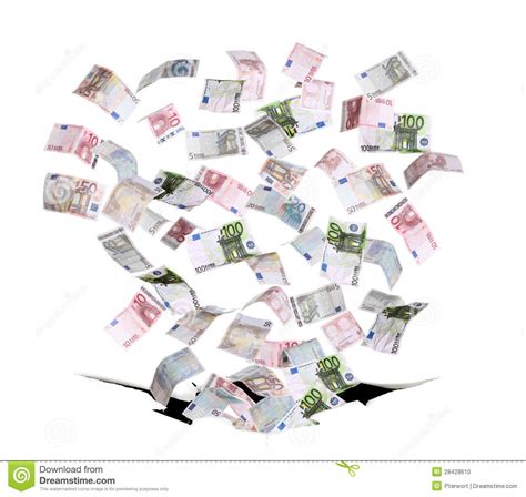 European Bank Notes Falling In Black Hole Stock Photo Image Of Copy