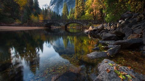 Yosemite National Park With El Capitan And Bridalveil Falls Behind