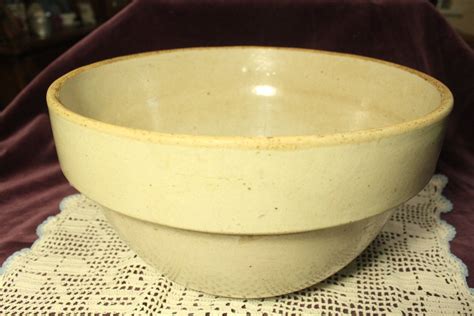 Antique Yellowware Yellow Ware Stone Ware Pottery Mixing Bowl 1800s