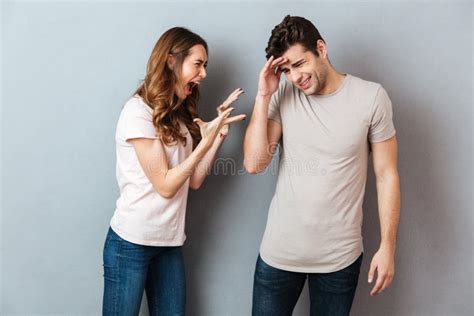 Portrait Of An Angry Young Couple Having An Argument Stock Image