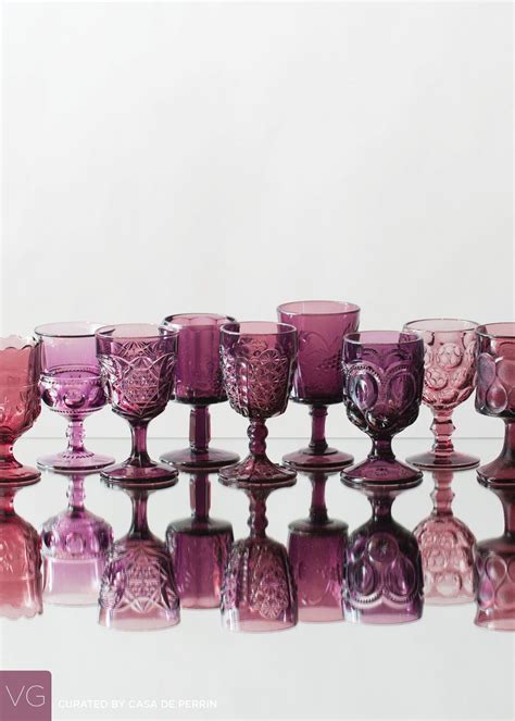 Vintage Colored Purple Goblets — Casa De Perrin Vintage Goblets Wedding Glassware Vintage