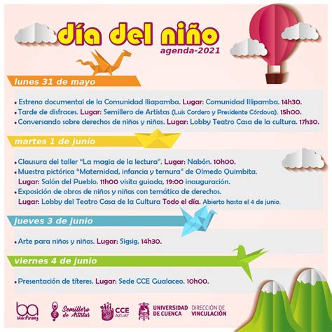 Agenda De Actividades Por El Día Del Niño Casa De La Cultura