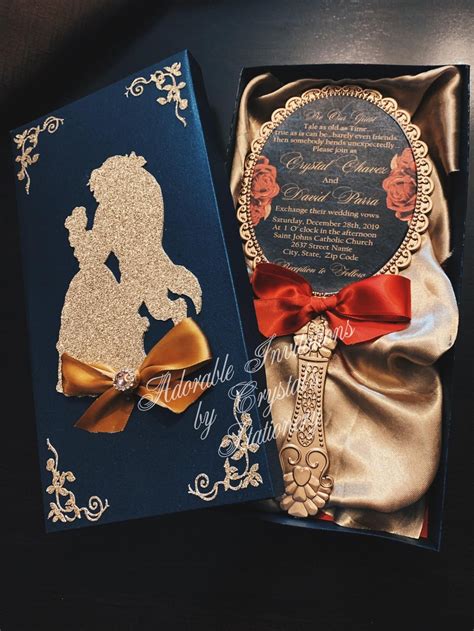 Beauty And The Beast Wedding Invitations Quinceanera Invitations In