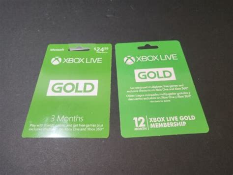 Microsoft Xbox Live 12 Month Gold Membership Card And 3 Month Card Ebay