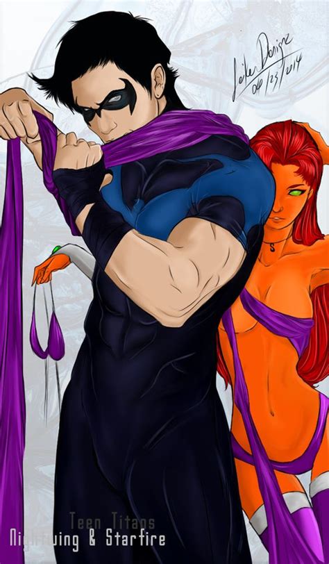 Adult Nightwing And Starfire On Behance Teen Titans Pinterest