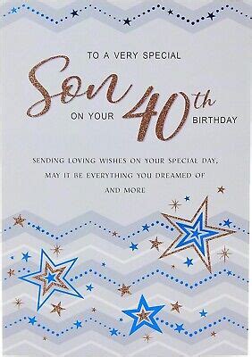 SPECIAL SON 40th BIRTHDAY CARD Age 40 Milestone Modern Card