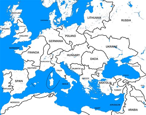 Map Of Europe With Borders World Map