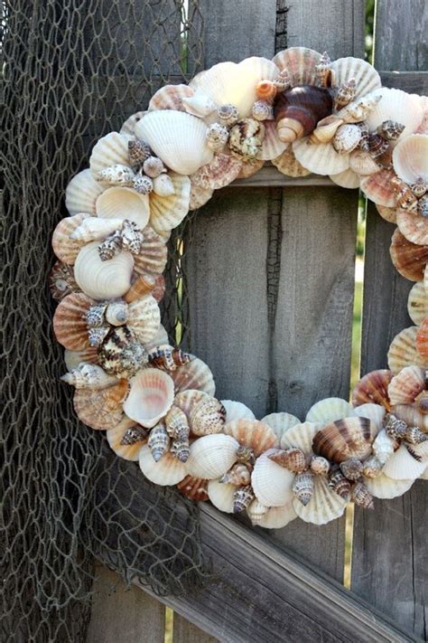 Natural Seashell Wreath Small Shell Crafts Diy Seashell Crafts