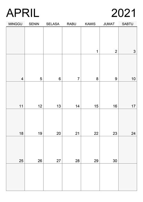 Kalender April 2021 Kalender365su