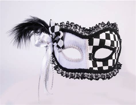 White And Black Harlequin Masquerade Mask Screamers Costumes