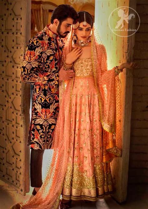 Peach Frock Churidar Pajama Latest Wedding Anarkali Wedding Shop