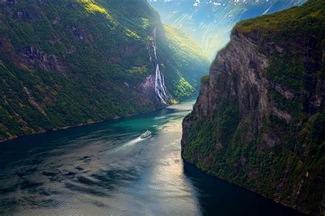 Photography Nature Landscape Mountains Ship Fjord