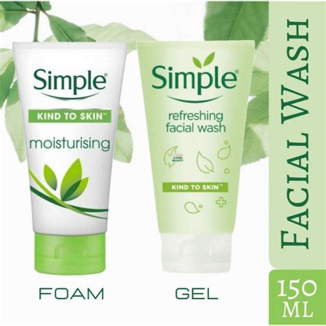 Simple Kind To Skin Facial Wash 150ml Refreshing Gel Moisturising