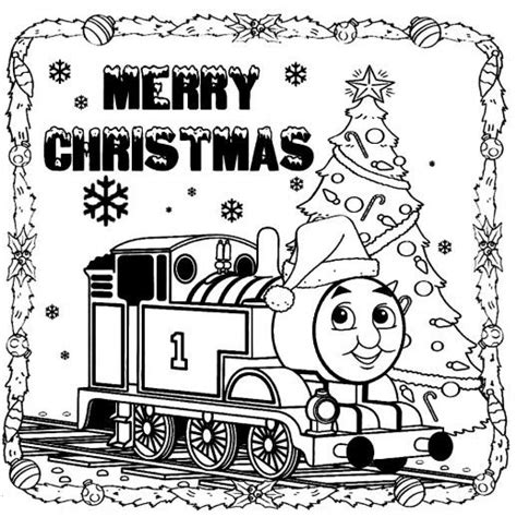 Simple Christmas Train Coloring Pages Printable
