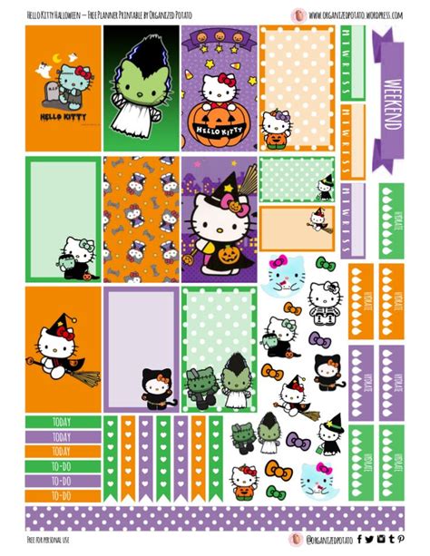 Free Planner Printable Hello Kitty Halloween Hello Kitty Halloween