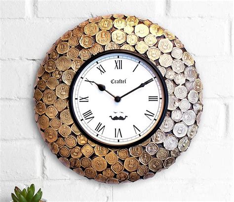 Buy Antique Coin Studded Brass Metal Decorative Wall Clock 12 X 12