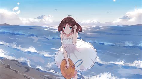 Anime Girl In Summer Beach Live Wallpaper Moewalls