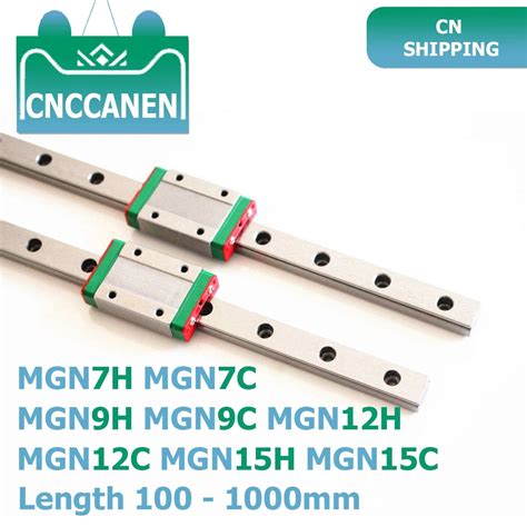Mgn7 Mgn9 Mgn12 Mgn15 100 1000mm Miniature Linear Rail Slide 2pcs Mgn9