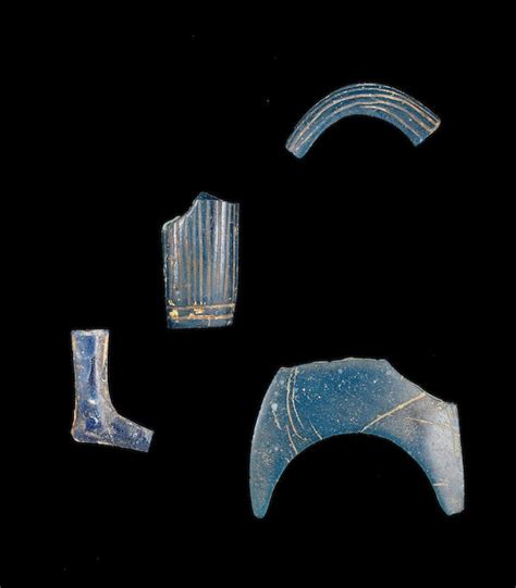 Bonhams Four Egyptian Blue Glass Inlays 4