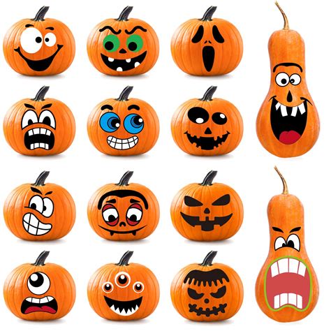 whaline 64pcs halloween pumpkin stickers 14 funny and classic pumpkin expressions stickers for