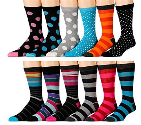 12 Pairs Of Yacht And Smith Mens Designer Cotton Colorful Dress Socks 12