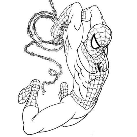 Omalovánka Spider Man Se Připravil Aby Hodil Pavučiny K Vytisknutí Zdarma